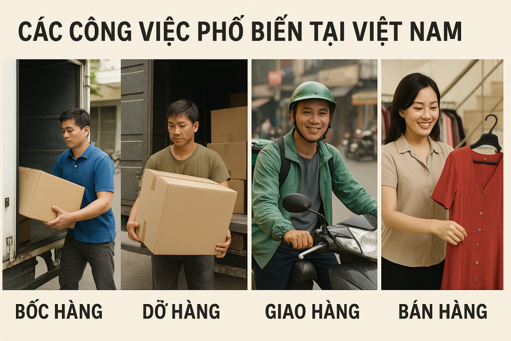 các công việc phổ biến tại việt nam