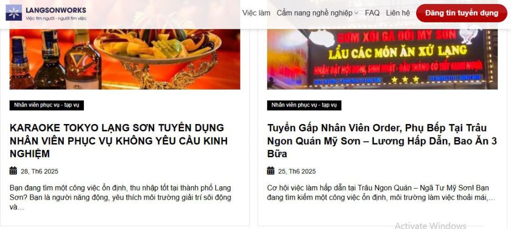 langsonworks - trang tuyển dụng việc làm lạng sơn